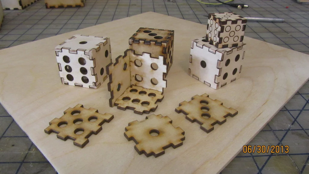 Wood Dice Laser Cut